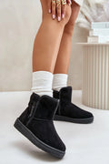 Bottes de neige Step in style éco-suède doublure fourrure semelle fourrure 14 cm plateforme 3 cm cheville style décontracté automne hiver