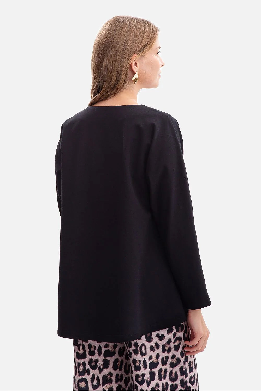chemisier femme jersey 260g bouclette doux aéré confortable enfilable sans poches sans doublure décontracté coupe ample oversize décolleté V