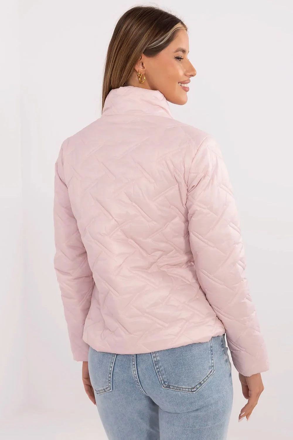 Veste femme style moderne matelassée couleur rose pâle nylon confortable
