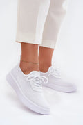 Chaussures de sport Step in style baskets légères femmes design moderne couleur blanche maille confortable semelle amortie lacets blancs