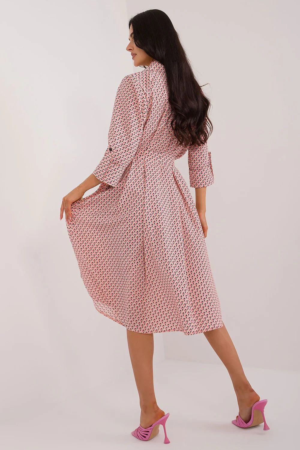 Robe de jour Lakerta élégante style chemisier vintage polyester elasthanne femmes occasions quotidiennes et travail