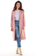 Manteau femme daim doux moderne rose pâle coupe droite élégant style urbain streetwear chic