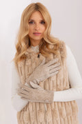 Gants élégants pour femmes en tissu isolé motif géométrique boutons décoratifs fleur brodée téléphone sans enlever gants coton élasthanne polyester