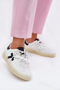 Sneakers femmes design moderne polyvalent cuir synthétique blanc noir