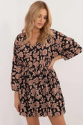 Robe femme imprimé floral audacieux style romantique coupe ample confortable matière douce taille structurée