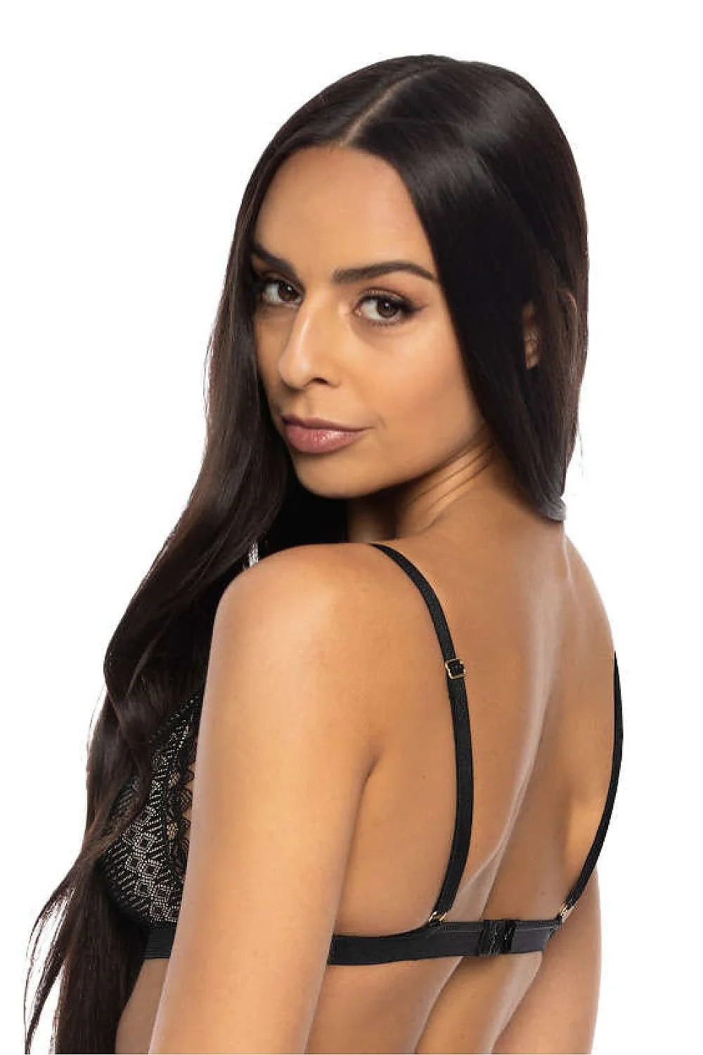 Soutien-gorge féminin sexy noir dentelle sans armatures ajustables occasion spéciale luxe transparence élégant