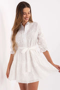 Robe de jour Lakerta en coton brodé motifs floraux et géométriques style bohème élégant pour femme occasions estivales et décontractées