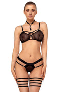 Ensemble lingerie femme noir transparent sans armature bretelles réglables style audacieux sensualité garantie