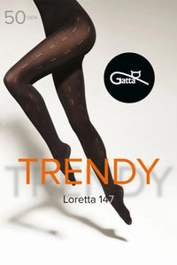 Collant Gatta Loretta 147 Trendy Microfibre Noir 50 Deniers Élasthanne Polyamide Taille Confortable Femme