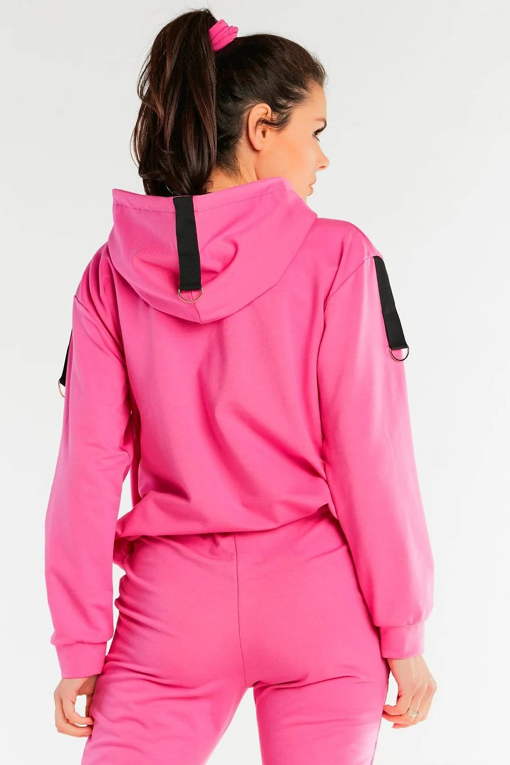 Ensemble de Sport Coton Décontracté Moderne Confortable Bleu Turquoise Capuche Poches Femmes Mode Pantalon
