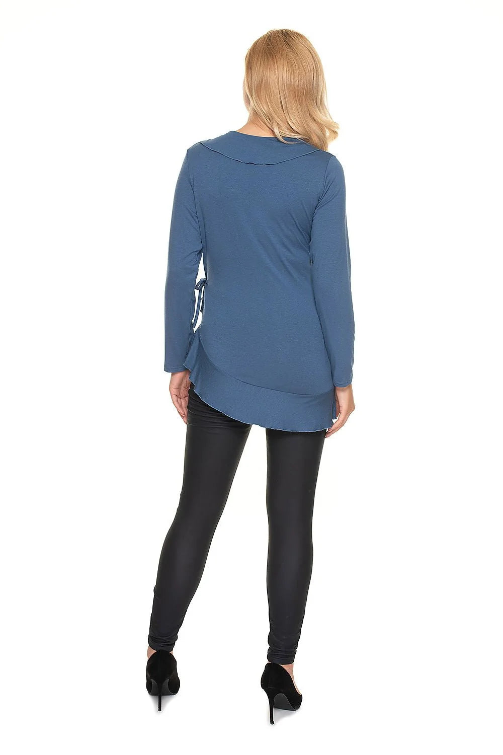 Top Maternité en Coton Noir Élégant et Confortable à Manches Longues pour Future Maman Chic