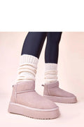 bottines femme neige gemre armona suède gris fourrées doublure lainée plateforme crantée semelle antidérapante bout rond cheville slipon