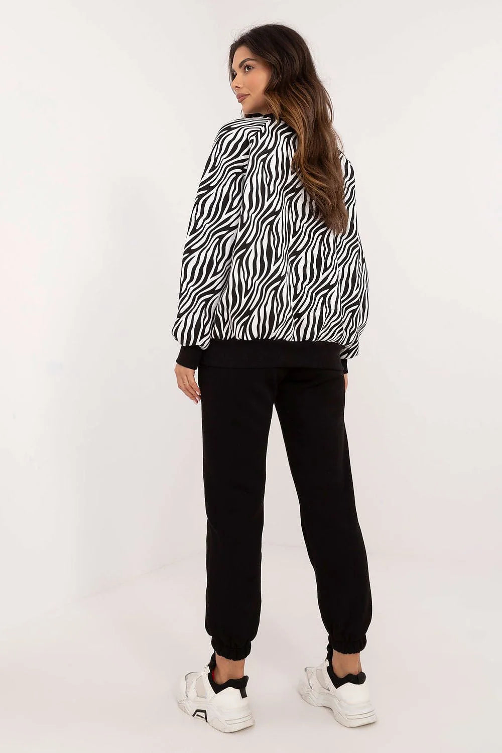 Ensemble Casual Élégant Zébré et Noir pour Femmes, Coupe Moderne, Matière Confortable, Occasions Décontractées