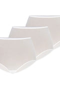 Ensemble de culottes femmes maille blanche taille haute multipack 3 pièces confort style classique élasthanne polyester coton respirant soutien pratique