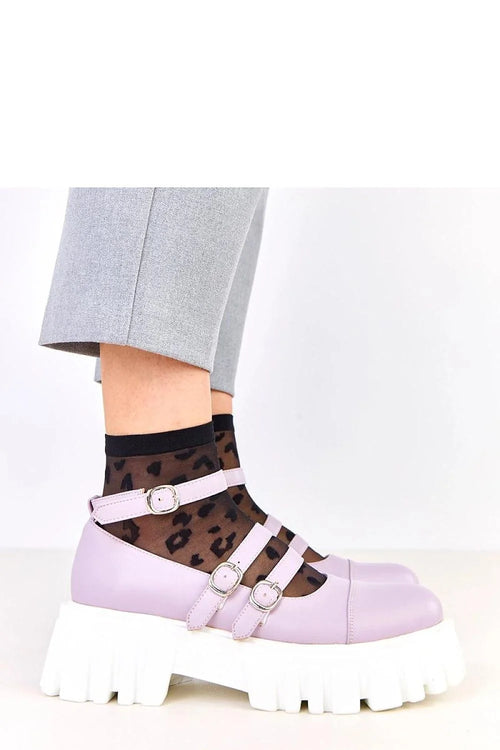 babies mary jane femme plateforme chunky semelle crantée blanche tige lisse lilas pastel cuir synthétique trois brides réglables boucles argentées