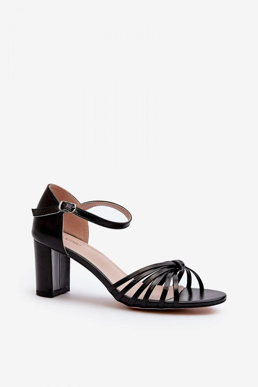 Sandales élégantes pour femmes minimalistes talon bloc cuir artificiel cuir naturel noir confortables sophistiquées occasions jour nuit
