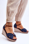 Sandales à talon compensé été femmes style moderne confortable tissu antidérapant sandales ouvertes style été