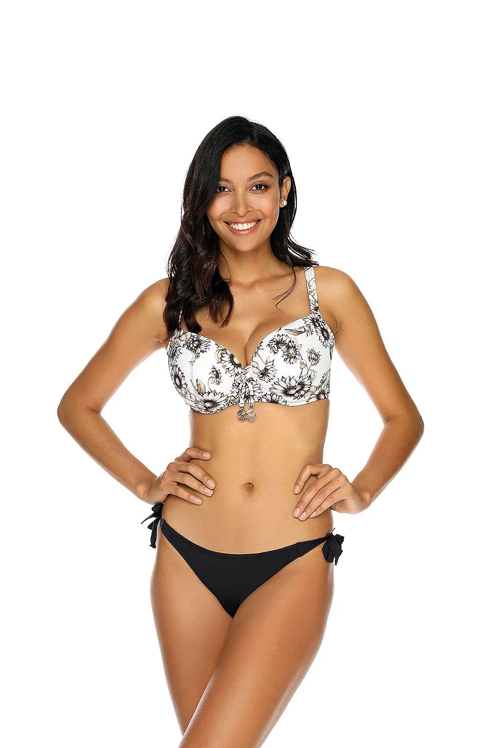 Maillot de bain deux pièces Etna pour femmes poitrine forte soutien-gorge rembourré bretelles ajustables bas sexy tissu élasthanne polyamide plage piscine style floral coupe moderne tailles variées