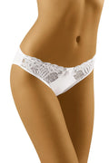 Culottes dentelle satin élégantes échancrées sexy romantique Wolbar taille basse blanc noeud floral féminine
