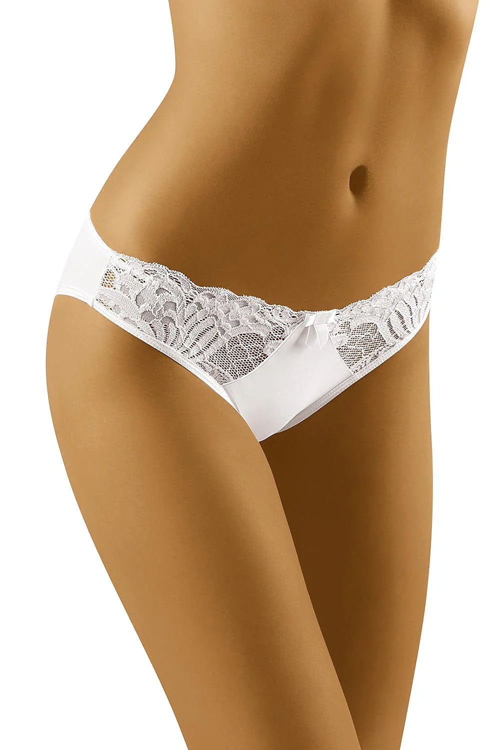 Culottes dentelle satin élégantes échancrées sexy romantique Wolbar taille basse blanc noeud floral féminine