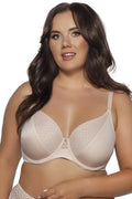Soutien-gorge Soft Ava nude maille motif chevron armatures ajustables bretelles fines dos réglable femmes poitrine généreuse