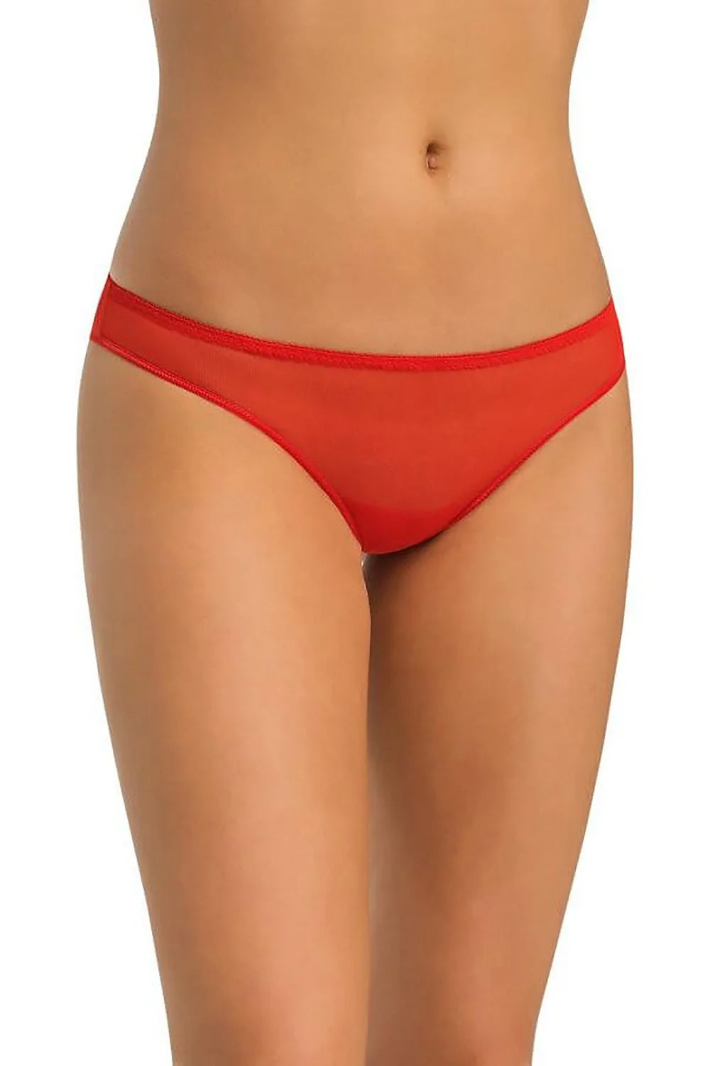 culotte brésilienne rouge transparente sexy Teyli maille fine microfibre extensible taille basse échancrée élastique confortable respirante