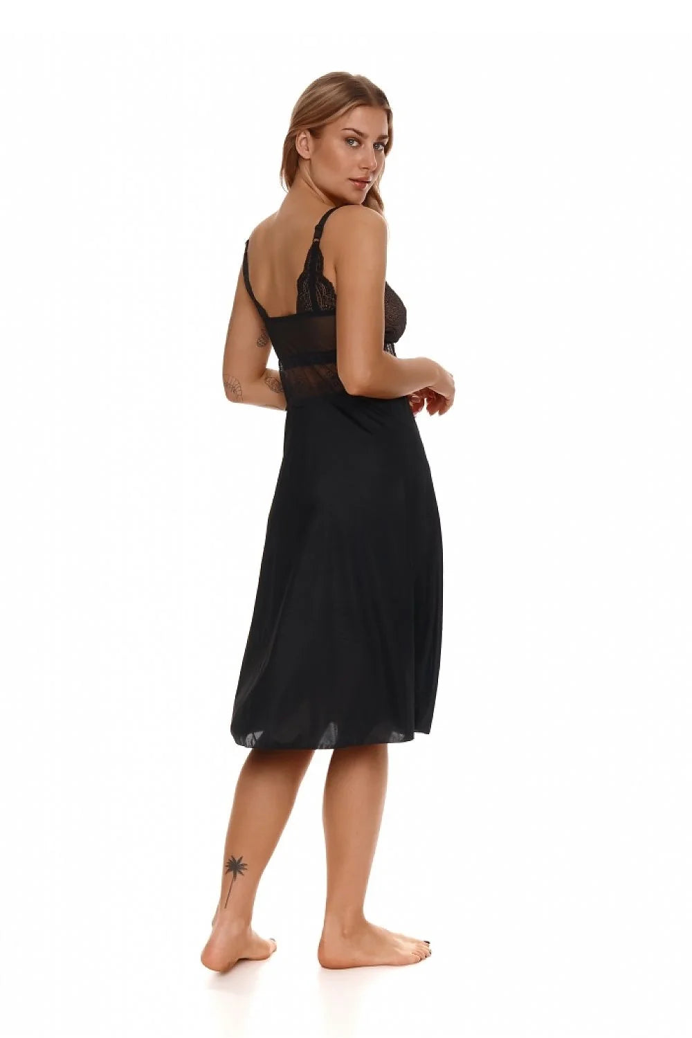 Nuisette sexy Lupo Line dentelle noire matière douce femmes généreusement dotées bretelles ajustables encolure noeud