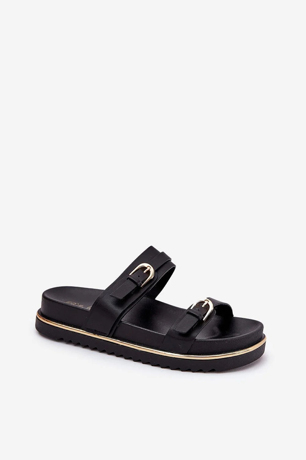 Sandales platesforme femmes style moderne lanières ajustables boucles dorées cuir artificiel semelle gomme 3.5 cm confort