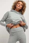 Sweatshirt pour femmes ample à capuche en maille douce style sportif décontracté polyvalent occasion quotidienne et sportive