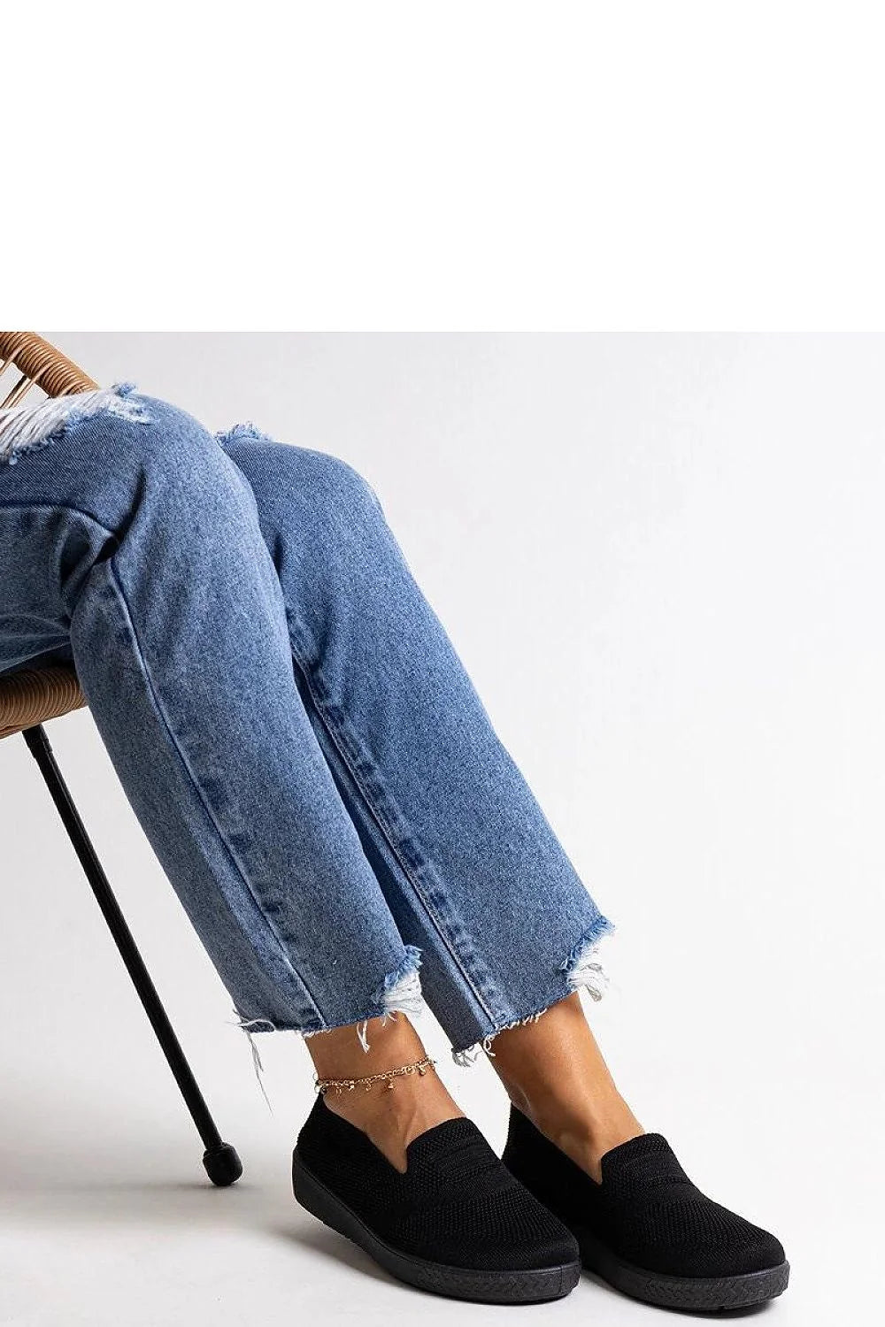 mocassins femmes noirs maille tricotée respirante confortables coupe basse sans lacets semelle antidérapante légère flexible maintien quotidien élégants