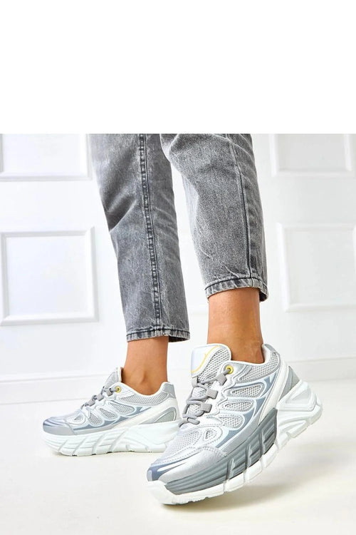 baskets plateforme femme chunky sneakers running urbain cuir écologique mesh respirant empiècements synthétiques gris argent semelle crantée 5cm amorti