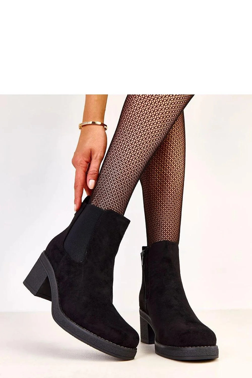 bottines Chelsea talon bloc cuir suédé écologique bout arrondi semelle plateforme gomme antidérapante gousset élastique doublure thermique urbain chic