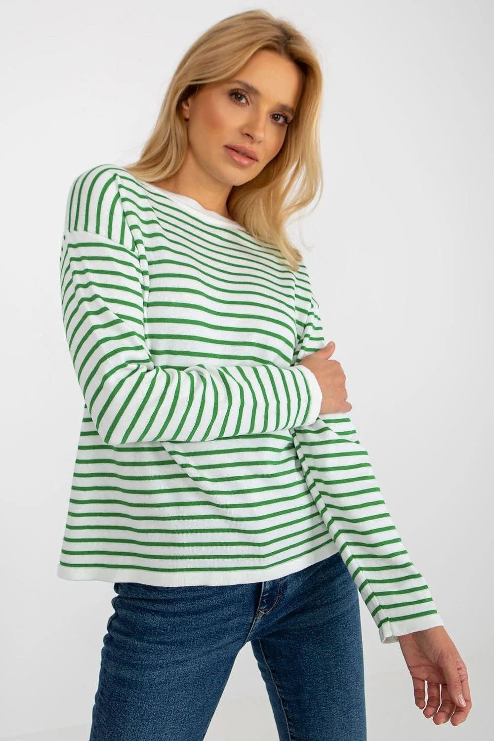 chandail femme Rue Paris marinière rayures fuchsia blanches manches longues encolure bateau maille fine coton mélange coupe oversize