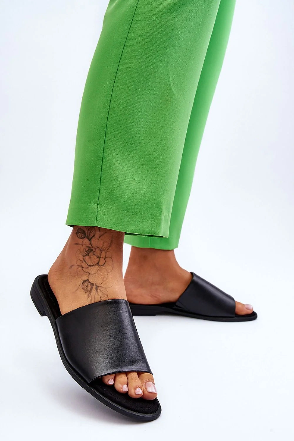 Mules pour femmes en similicuir Step in style, confortable et élégante, talon plat, cuir suédé, 2 cm