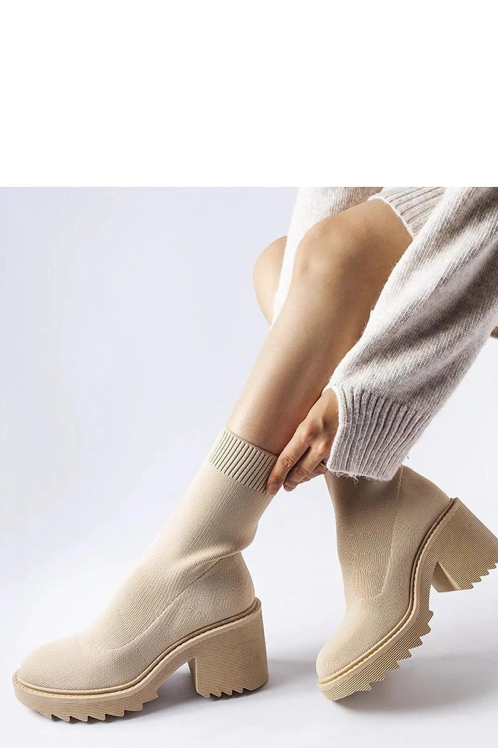 Bottes à talons Solea pour femmes design moderne urbain-chic tige élastique beige résistantes aux intempéries confortables occasion多种用途