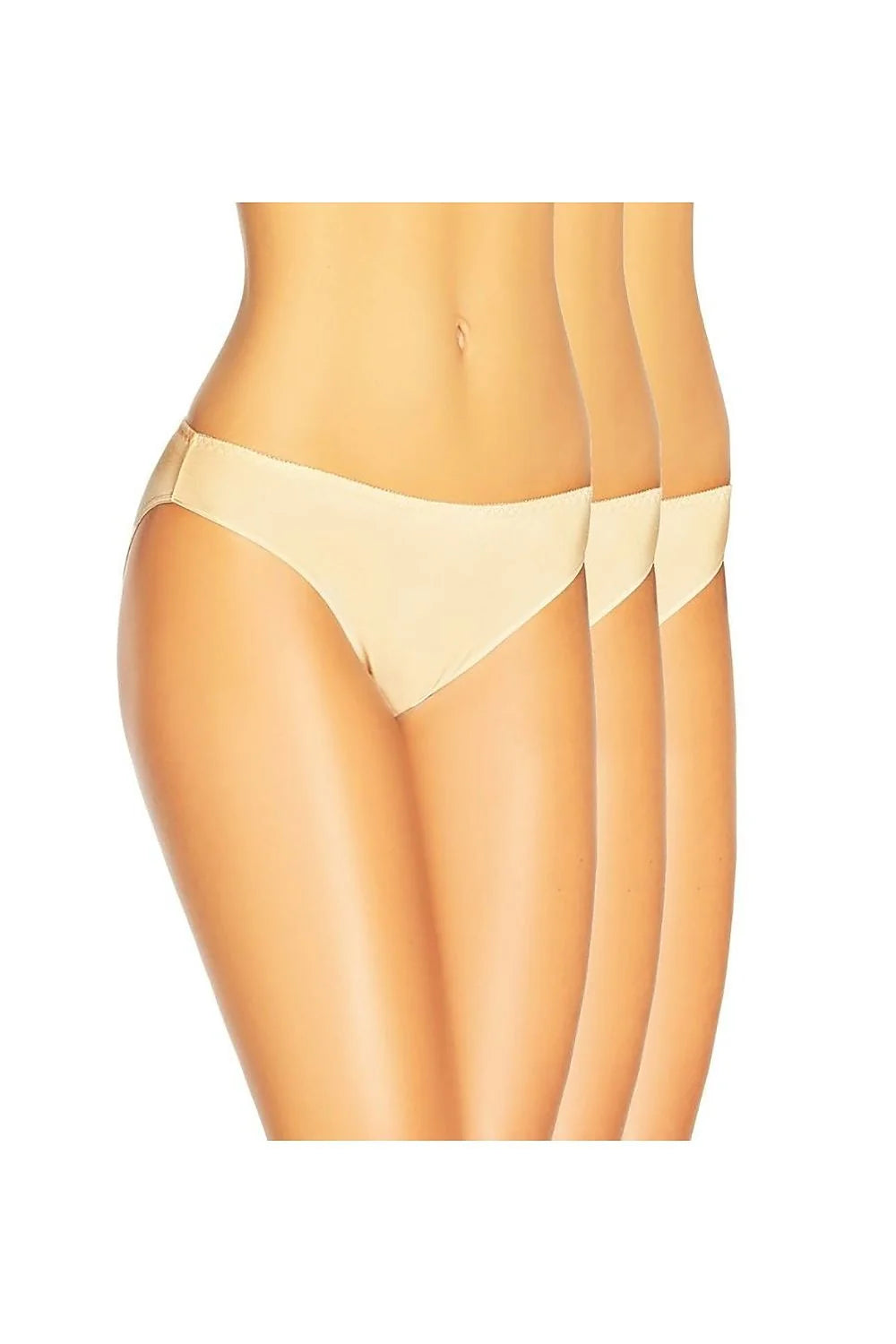 Ensemble de culottes basses en bambou pour femmes, beige naturel, taille XS-XXL, 3 pièces, coupe bikini, élastiques confortables