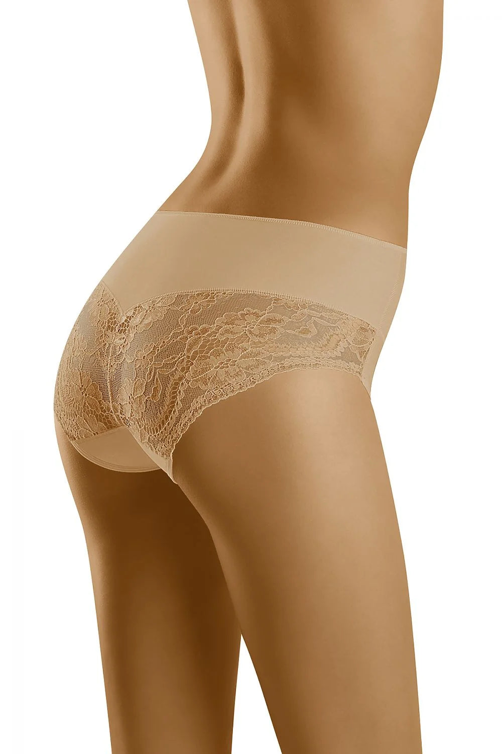 Culotte taille haute microfibre élégante dentelle florale noire confort maintien lingerie féminine Wolbar
