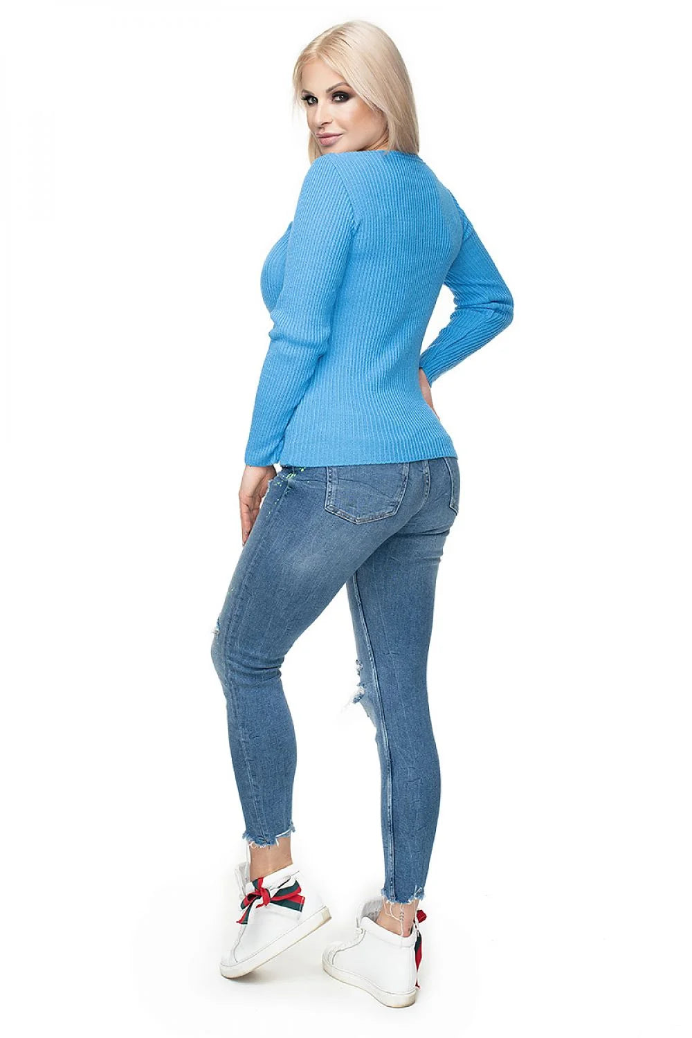 Pull Femme Chandail Pee Ka Boo Rouge Vif Côtelé Encolure Bateau Manches Longues Coupe Près du Corps Matière Douce Confort Élégance Mode