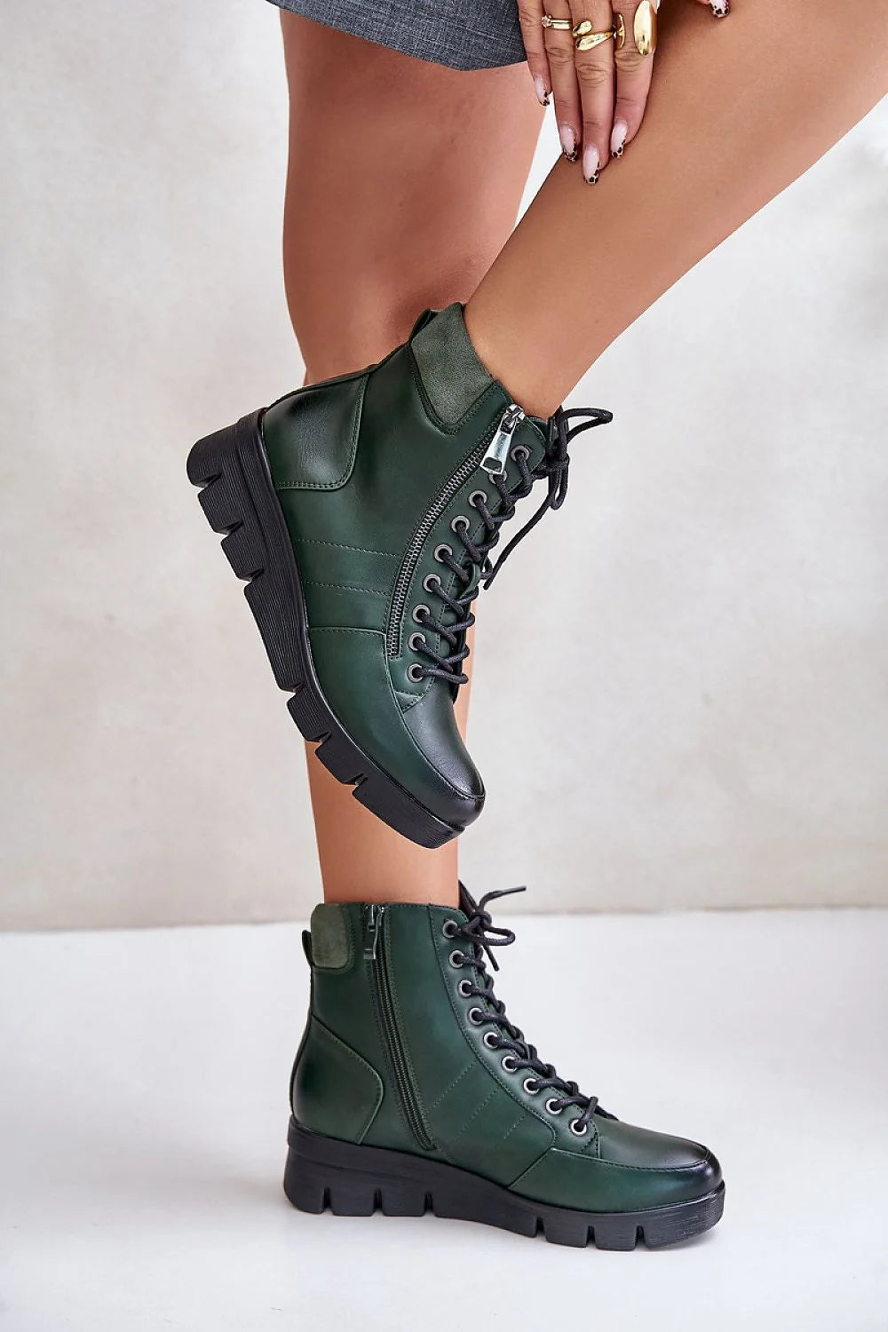 Bottes Step in style pour femmes, design moderne, cuir artificiel, plateforme, talon compensé, style urbain, automne-hiver