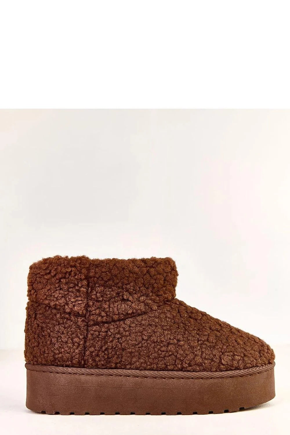 bottes neige femme fourrure synthétique teddy marron chocolat cheville bout rond plateforme 4cm semelle antidérapante doublure rembourrée confort chaleur cocooning