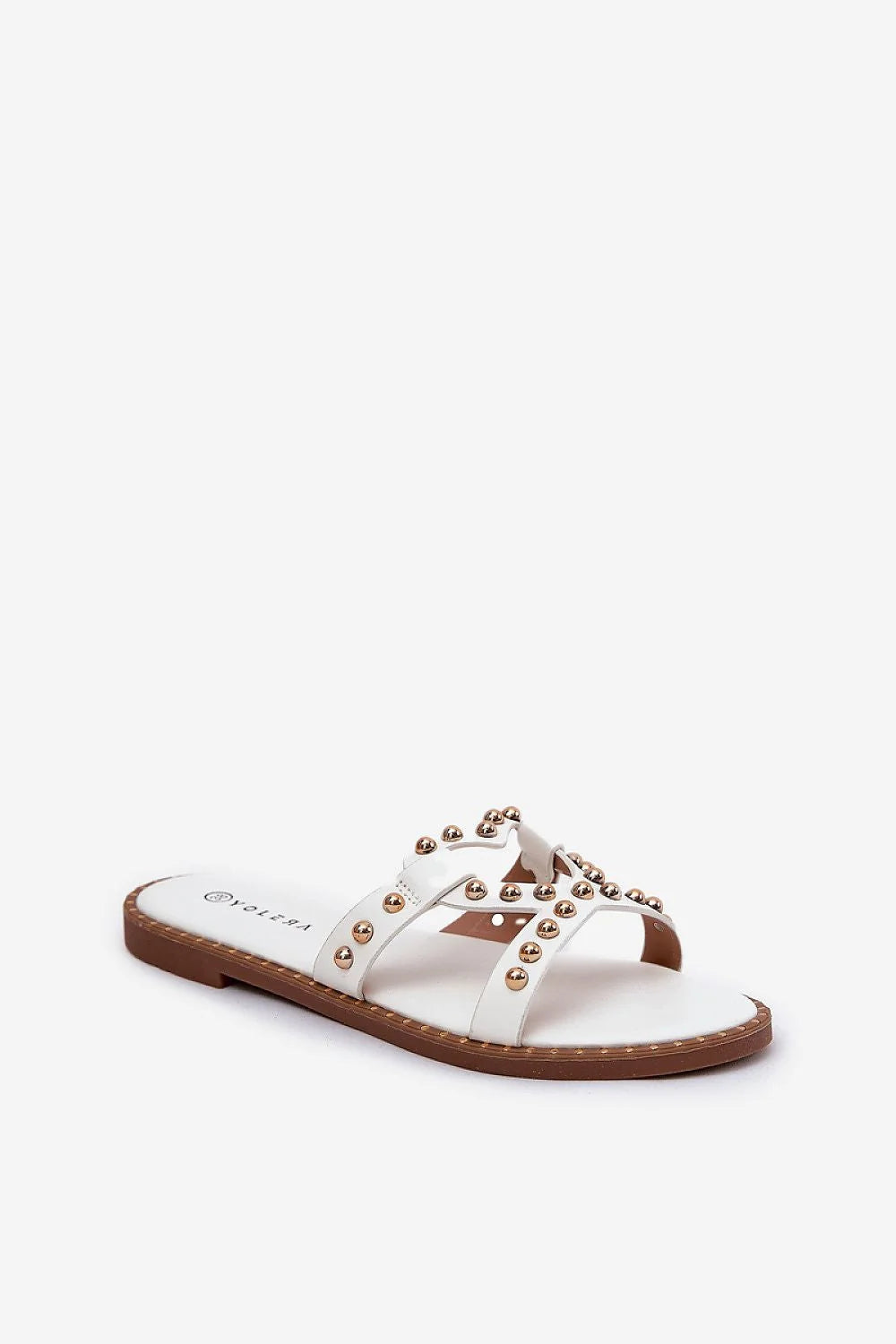 Sandales féminines à lanières croisées en forme de cœur, cuir synthétique blanc, doré, semelle plate, confortable, style moderne, été, occasionnels, décontracté chic, accessoire mode, femme, été 2023, tendance