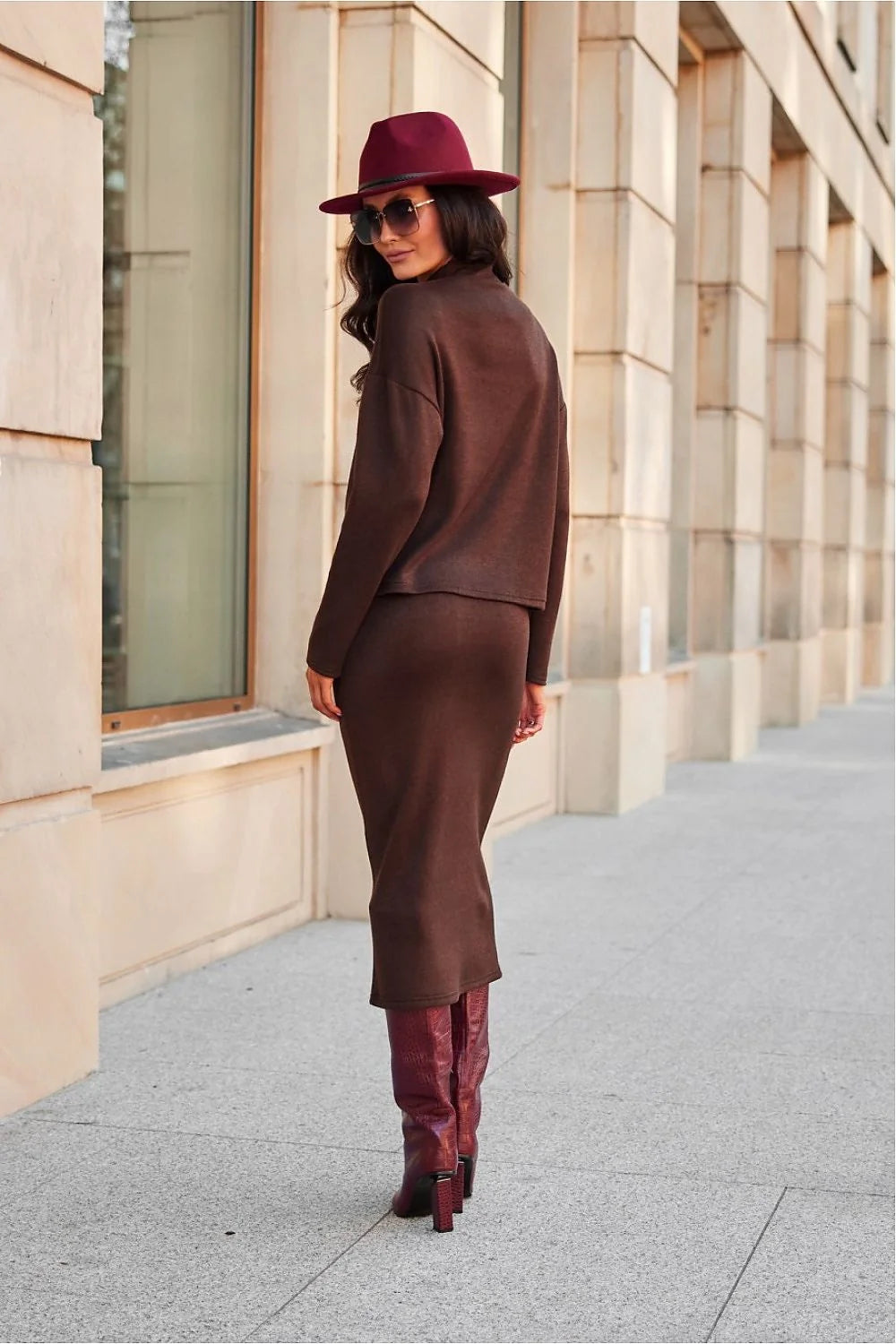 Chemisier Roco Fashion automne-hiver matériau confortable col roulé manches longues ajusté féminin mode élégance