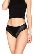 Culottes Babell 163 en dentelle noire floral motifs bikini cut élastiques fins viscose éco-responsable lingerie féminine mode été