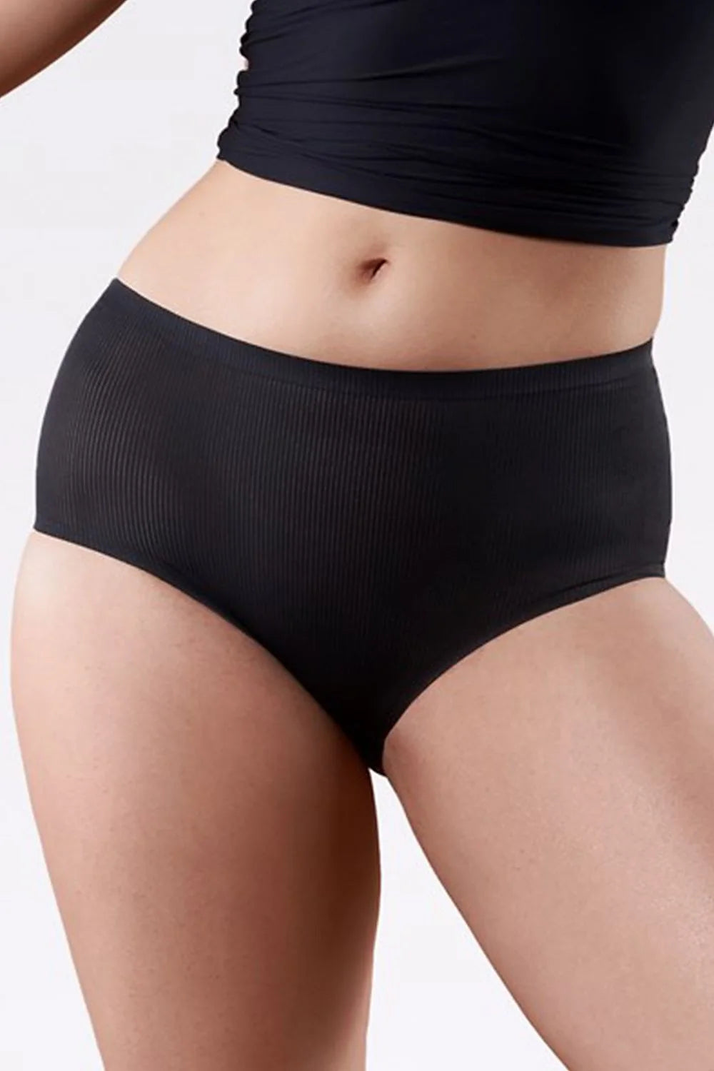 culotte Julimex taille haute femme noire microcôtelée respirante extensible seconde peau maintien couvrance invisible confortable durable