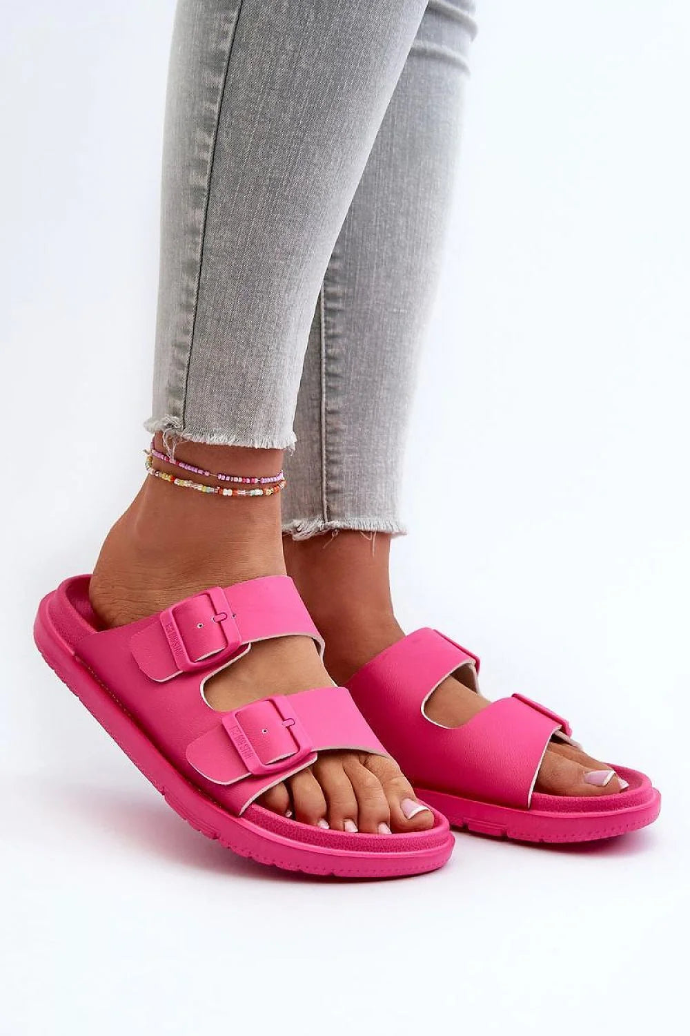 Sandales femmes style moderne confort EVA ajustables semelle épaisse rose vif summer city occasion toutes tailles 36-41