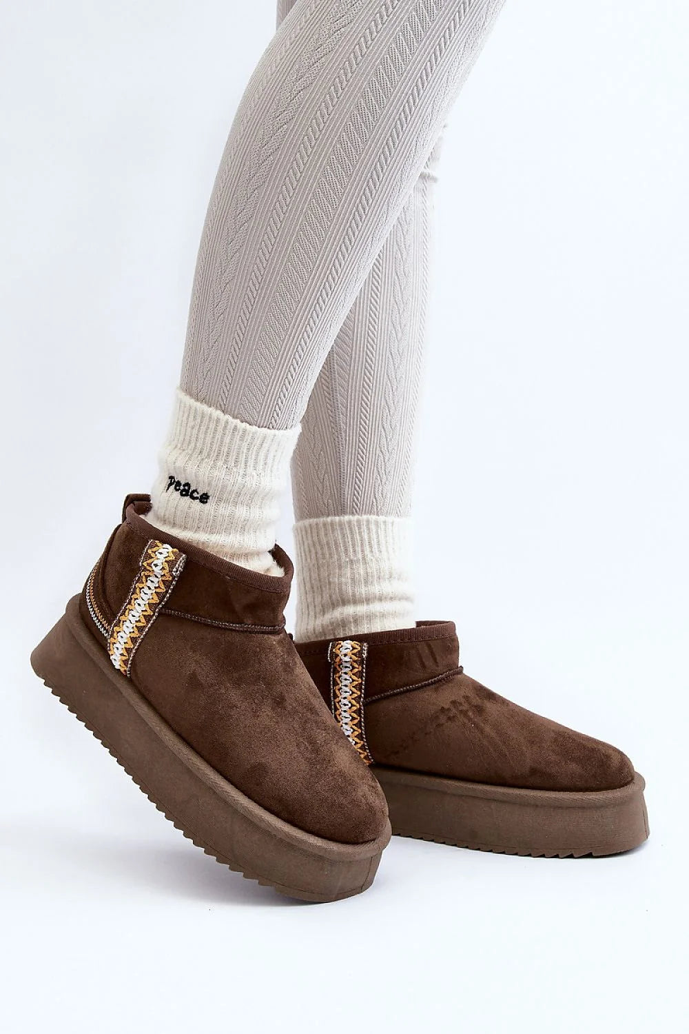 Bottes de neige Step in style design moderne coupe ample motifs aztèques fourrure intérieure semelle épaisse confortable femmes