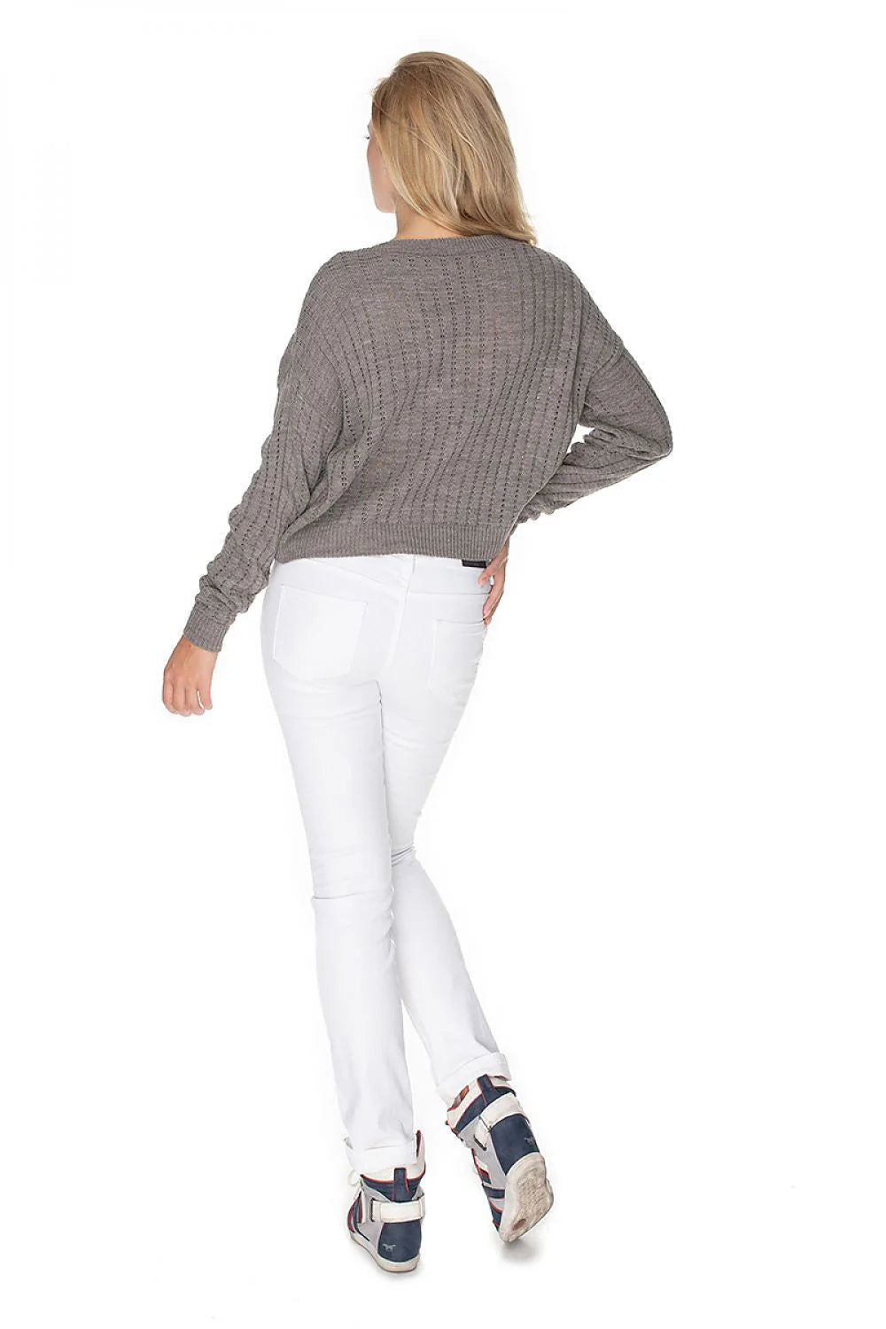 Pull femme en tricot acrylique bordeaux, style élégant, décontracté, automne, hiver, manches longues, col rond
