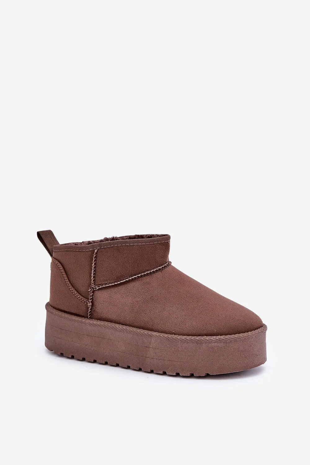 Bottes de neige pour femmes cuir suédé écologique fourrure intérieure haute plateforme style moderne