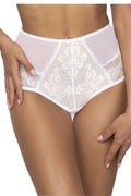 Culotte haute féminine en dentelle blanche tulle transparent taille ajustable confortable occasion spéciale quotidien