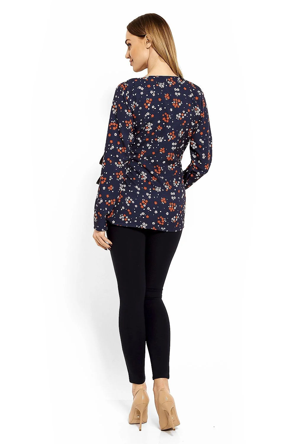 Chemisier coton moderne élégant manches longues imprimé floral décontracté bureau sorties confort quotidien chic